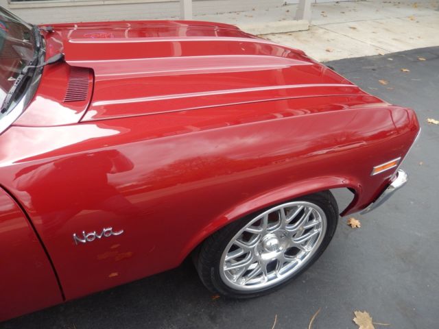 1971 chevrolet nova intense red ls fuel injected engine
