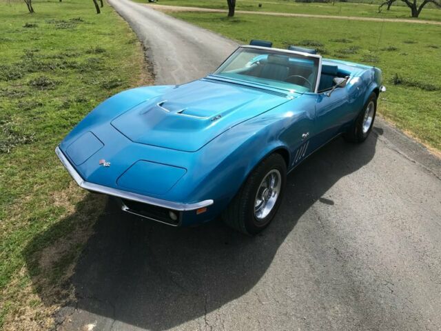 1969 chevrolet corvette 427 matching numbers tri-power 435 hp 0 lemans blue conv