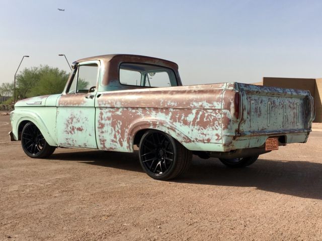 1961 ford f100 unibody shortbed truck patina original lowered hot rod classic