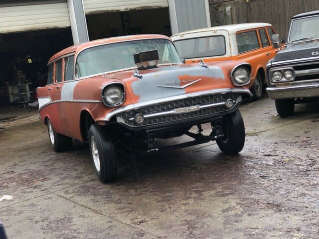 1957 chevy gasser hot rod wagon 210 bel air rat rod
