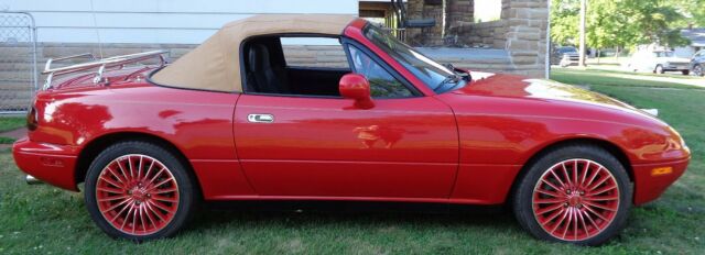 1994 mazda miata 33k miles mx-5 red 5 spd new tires rims stock wheels video run