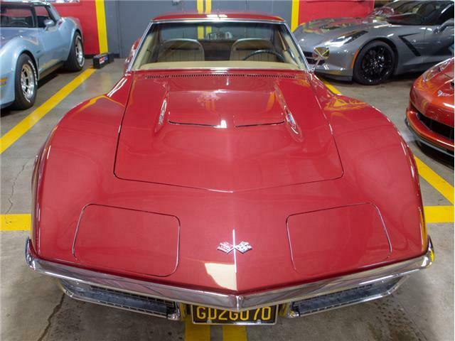 1970 chevrolet corvette, marlboro maroon w/saddle interior, ls5 coupe