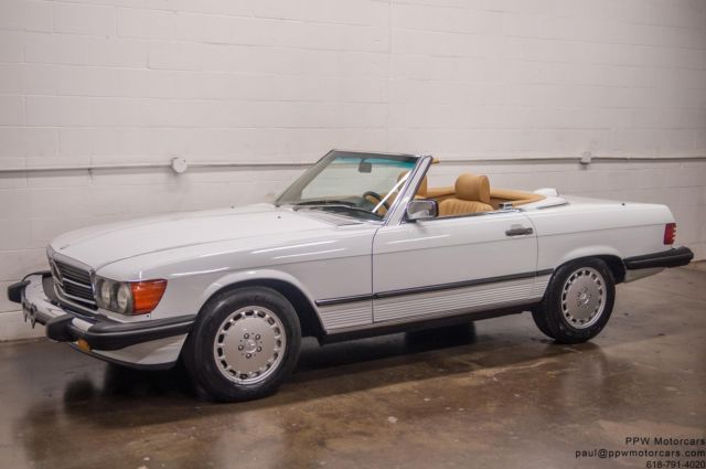 1987 mercedes-benz sl-class 560sl 94,716 miles arctic white fresh major service