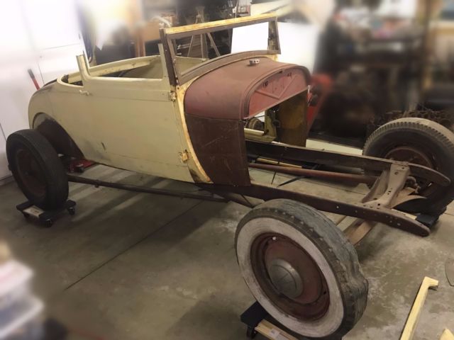 1928 ford model a sport coupe (roadster) project car pieces & parts hot rod rat