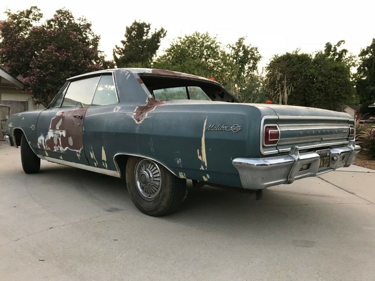 1965 chevelle ss 327 running & driving barn find 138 vin ca black plate 12 bolt