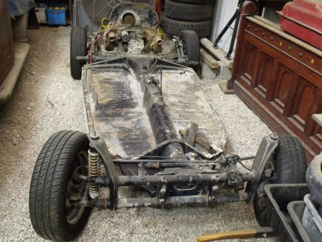 1969 vw beetle – rolling chassis with engine & transmission, no title