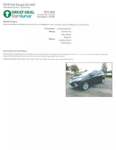 2018 ford escape se