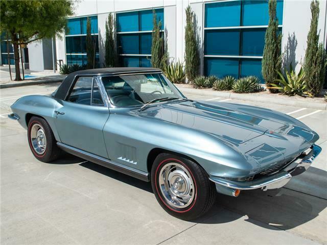 1967 elkhart blue corvette convertible, frame off restoration m21 manual