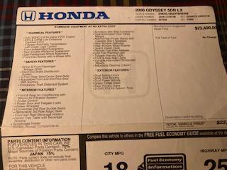 2000 honda odyssey lx
