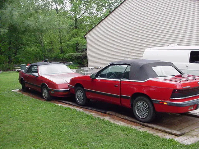 two 1989 chrysler lebaron convertibles for parts