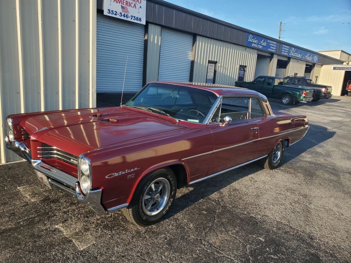 1964 pontiac catalina coupe red rwd automatic 2+2
