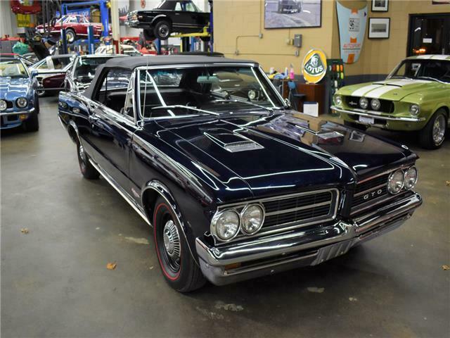 1964 pontiac gto convertible 36456 miles nocturne blue convertible 389ci v8 manu