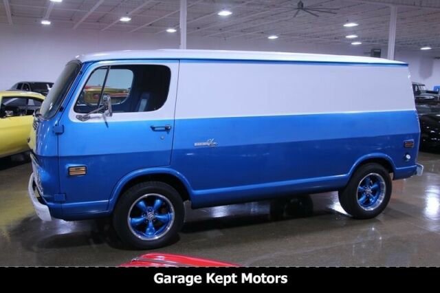 1969 chevrolet g10 van blue & white station wagon 350 v8 70625 miles
