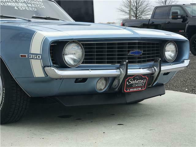 1969 chevrolet camaro convertible glacier blue 2 door convertible 350 v-8 manu