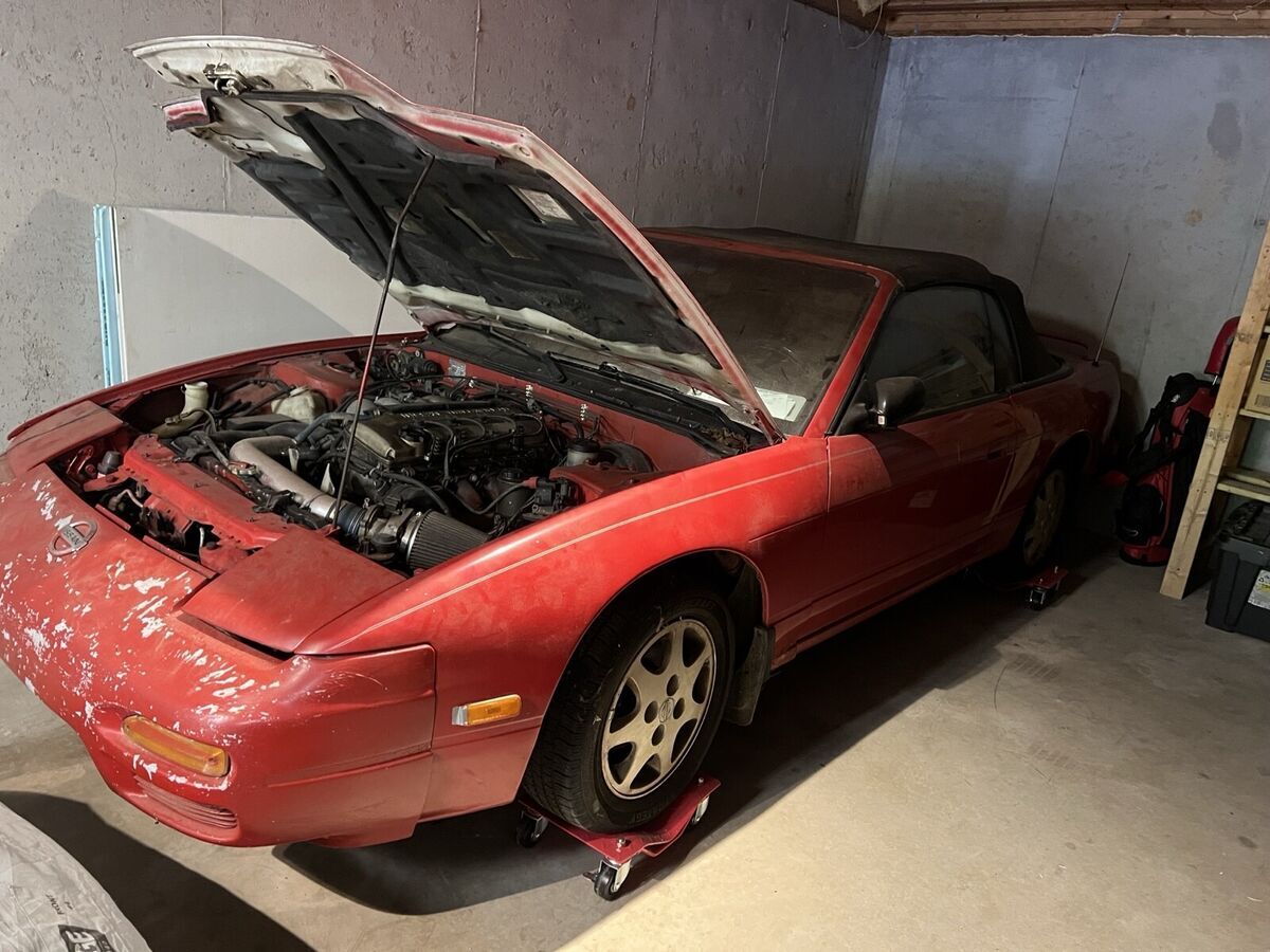 1992 nissan 240sx convertible red with extra set of sporty rims