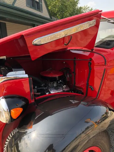 red 1939 gmc flatbed truck