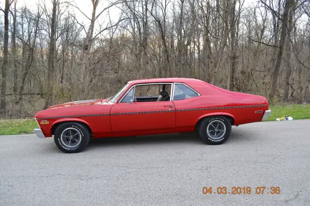 1970 nova ss 396 4spd 12 bolt ps pdb buckets solid beautiful cranberry red nice