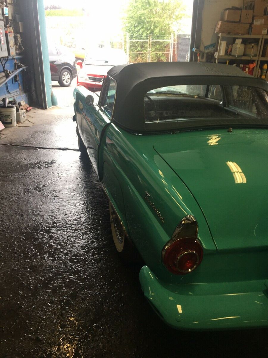 1956 ford thunderbird convertible green rwd automatic chrome