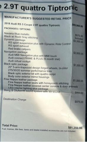 2018 audi rs 5 2.9t
