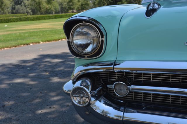 1957 chevrolet 210 deluxe 32 miles green sedan 6 cyl manual