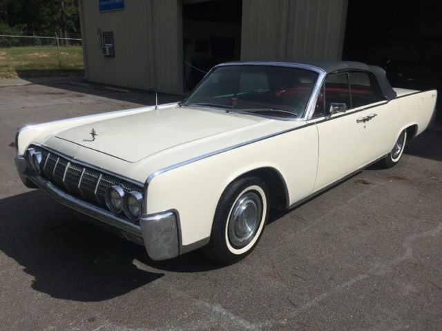 1964 lincoln continental convertible a/c white red leather barn find in storage
