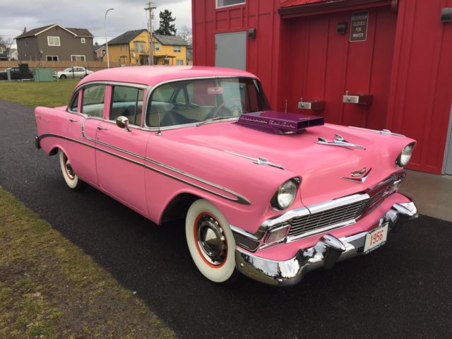 1956 chevy bel air 265cid sedan 5,000$ in new chrome solid driver! mary kay v8