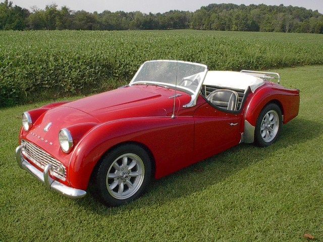 1961 triumph tr3 roadster red with black interior