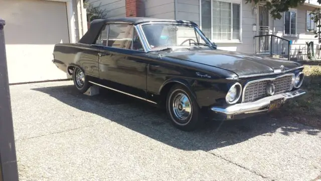 1963 plymouth valiant convertible - original black plate california car