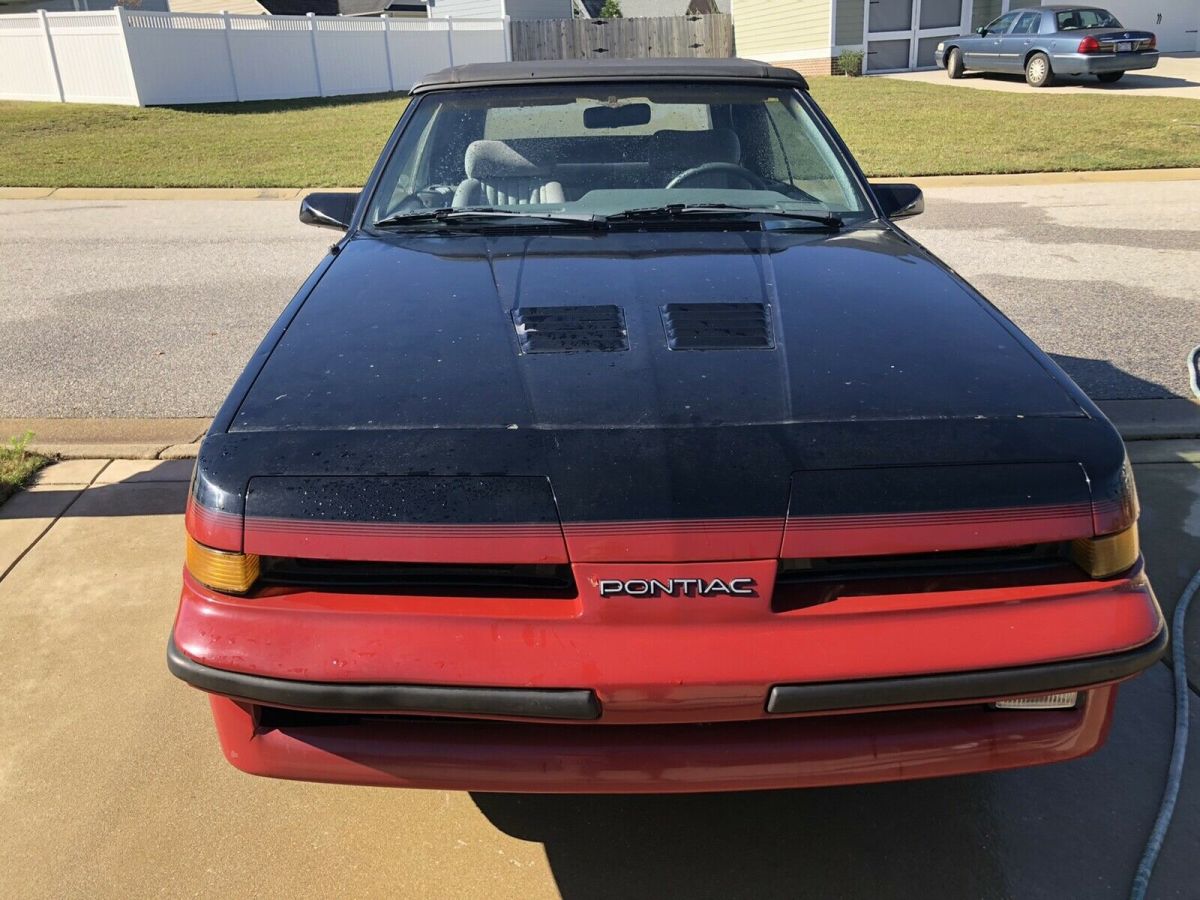 1986 pontiac sunbird convertible red fwd automatic gt