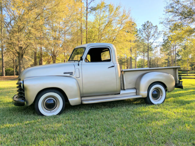 1951 chevrolet 3100 1/2 ton pickup truck matte champagne - burgandy orig 3-speed