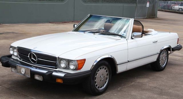 1980 white/tan mercedes benz 450sl convertible, 86k miles, straight body