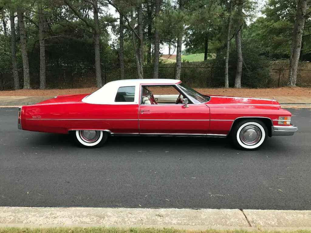 1974 cadillac coupe deville red show car