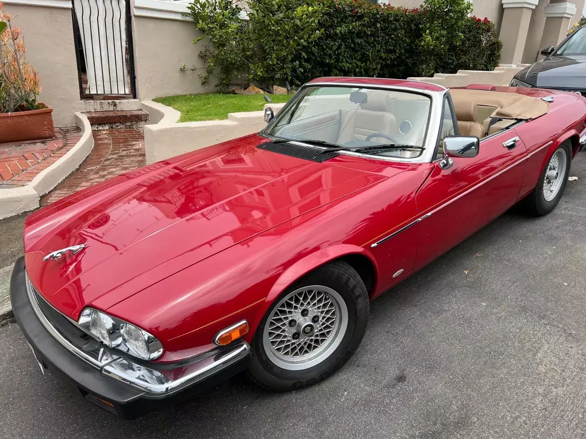 1988 jaguar xjs convertible, beautiful red with tan interior, extensive records