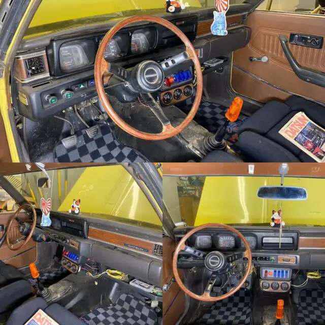 1973 datsun 610 yellow rwd manual 1800