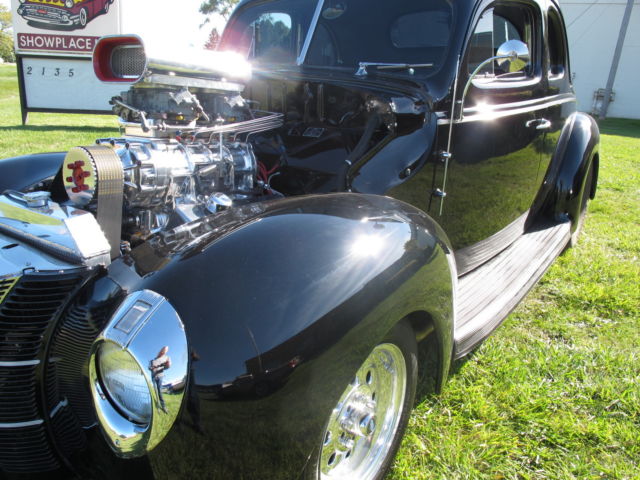 1940 ford deluxe coupe - street rod - black/black - 383 stroker supercharged