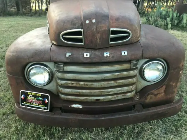 1950 ford f1 1/2 ton flathead v8 3 spd 12 volt radial www tires 96313 miles rust