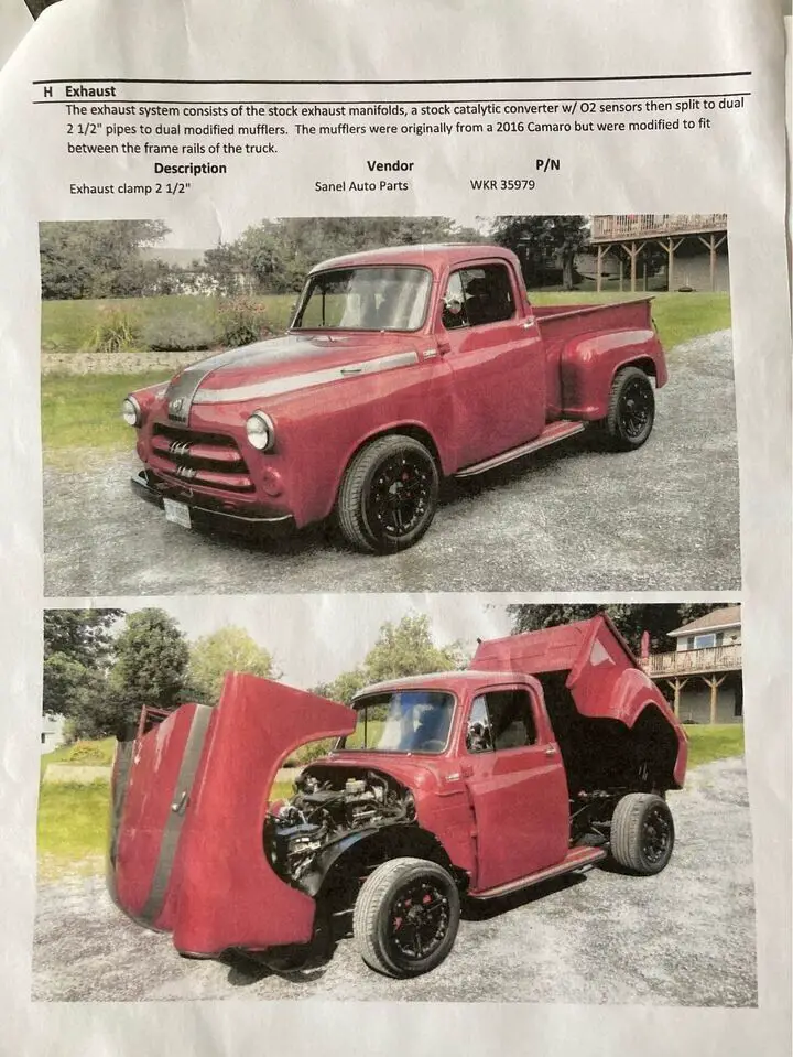 1954 dodge show, street rod, hemi powered pickup truck