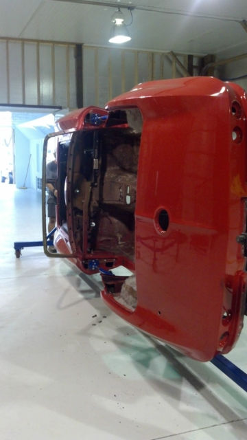 1965 corvette convertible body mounted on rotisserie with clear title