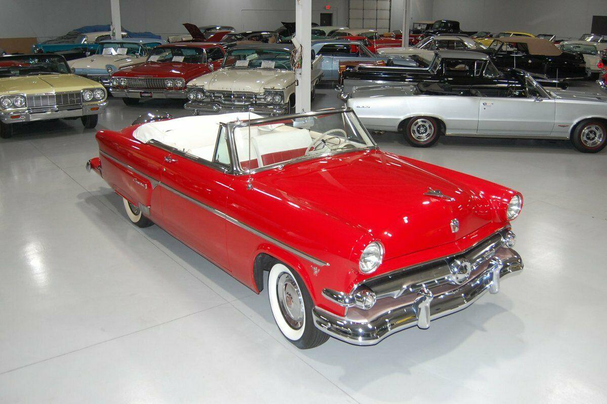 1954 ford crestline sunliner convertible torch red 41849 miles automatic