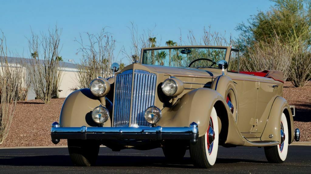 1936 packard twelve 78750 miles packard beige convertible sedan with division