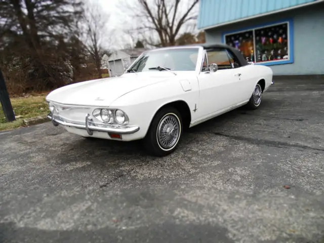 white 1965 chevrolet corvair convertible... 71,265 miles