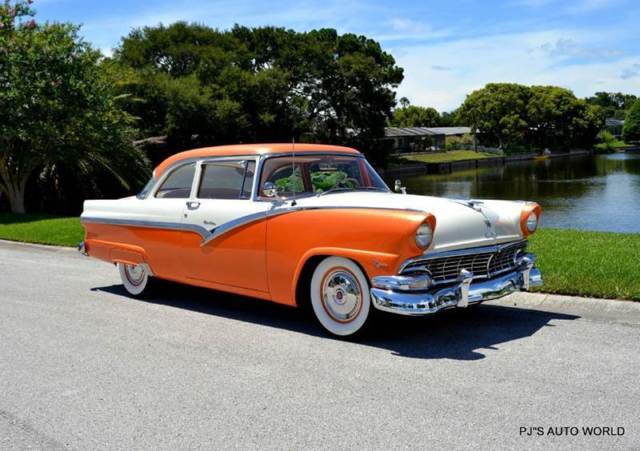 1956 ford fairlane club sedan 64,904 miles orange/white sedan 292 ci automatic