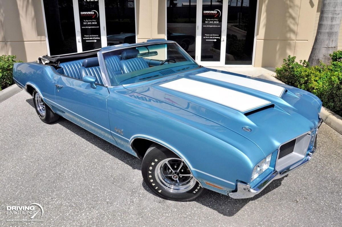 1971 oldsmobile 442 convertible 7106 miles blue convertible v8 automatic