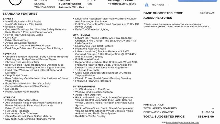 2021 volvo xc90 recharge t8 inscription 6p