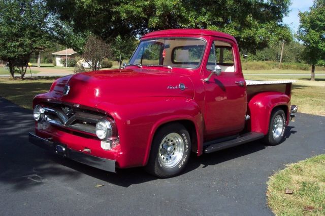 1955 ford f-100 solid truck older restored with updates 350/350 ps a/c &heat