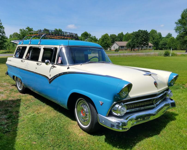 1955 ford, four door, country sedan station wagon