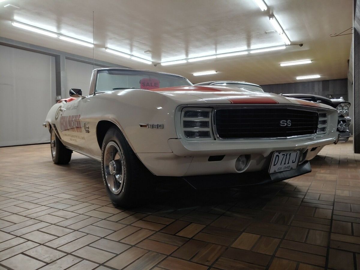 1969 chevrolet camaro convertible white rwd automatic pace car
