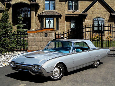no reserve 1961 ford thunderbird hardtop rare q code silver metallic t bird wow