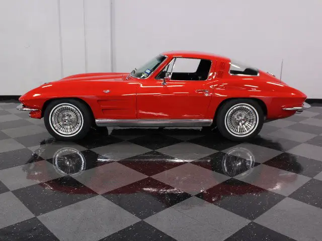 very clean 64 vette, 350ci set up to 365 specs, 4 speed, super slick red paint