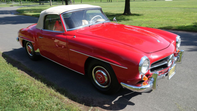 1961 mb 190sl, red with tan interior and top, exceptional condition